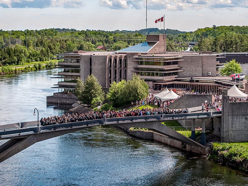 The Faryon Bridge joins the east and west banks of our Peterborough campus